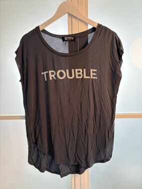 Signorelli Dark Teal TROUBLE' Graphic Short Sleeve Tee